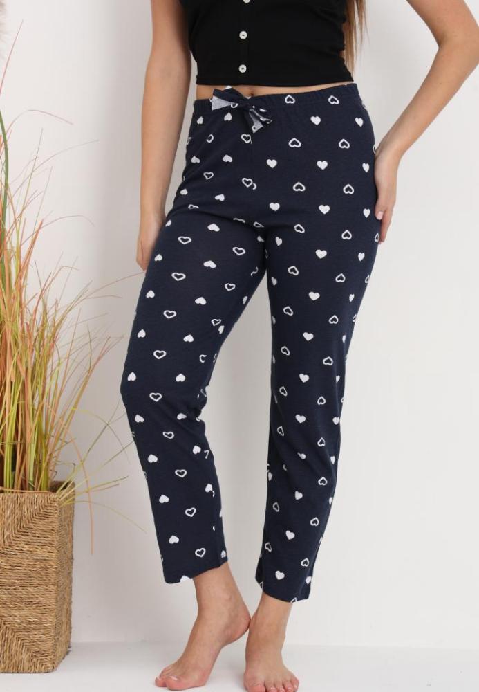 Pantaloni de Pijama Dama ,Culoare Bleumarin cu Alb ,Engros